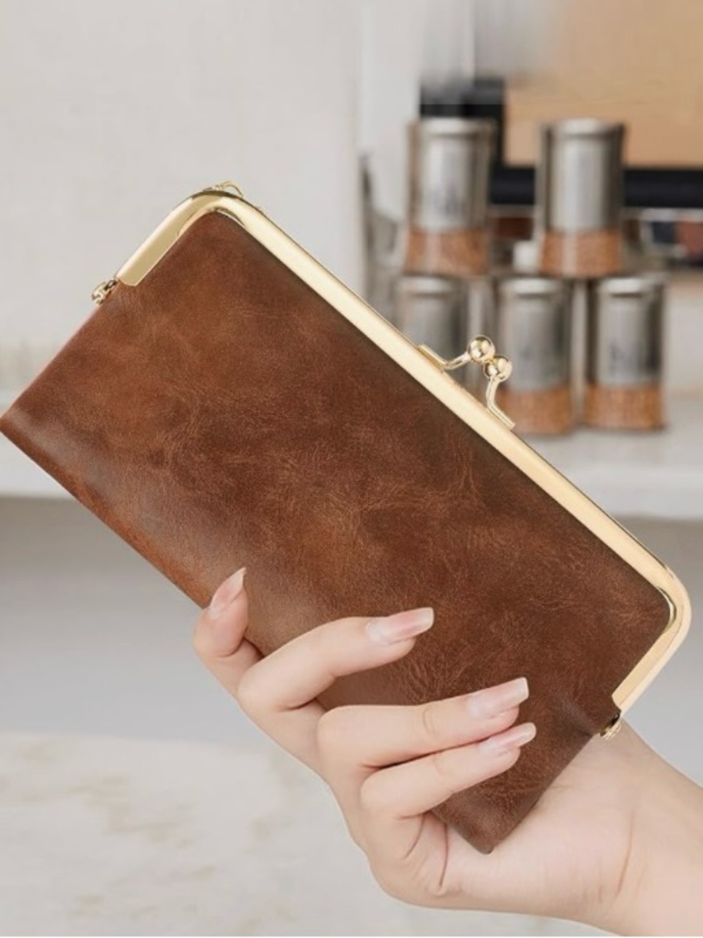 Coach Women’s Classic Brown Leather Wallet Clutch